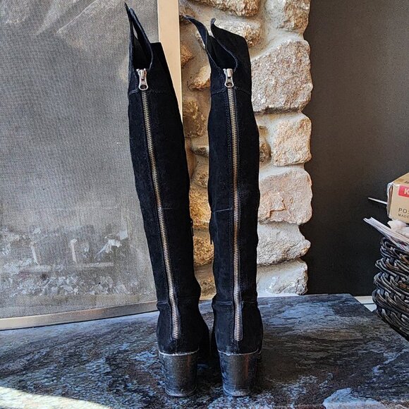 Steve Madden Orabela Black Suede Leather Over the Knee Boot Size 8.5M - Picture 14 of 16